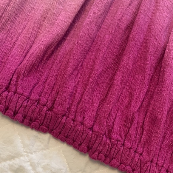 NEW FREE PEOPLE Cora Lee off the shoulder top pink ombré cropped elastic small - Picture 10 of 12